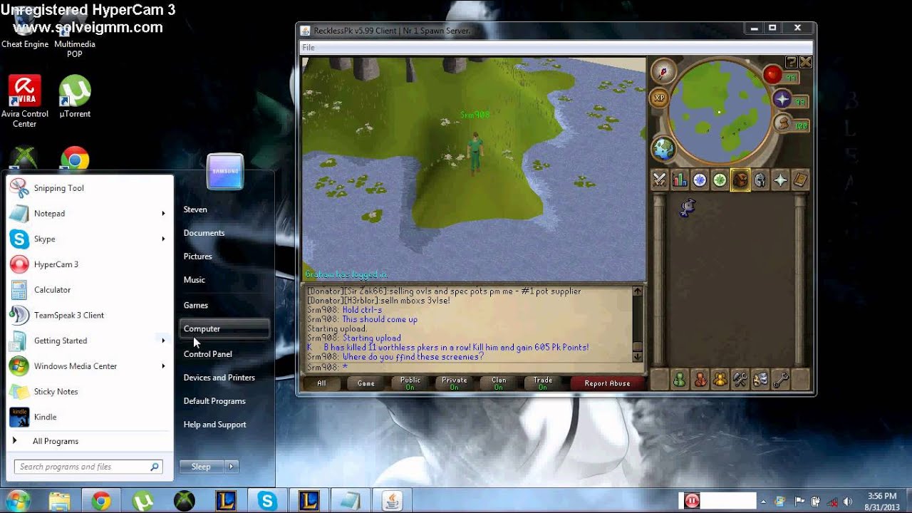 how to take in-game screenies on recklesspk