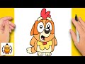 How To Draw Bingo As A Chicken | Bluey Drawing Tutorial