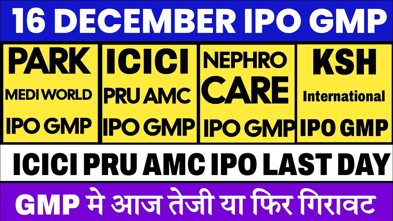 ICICI Prudential AMC IPO GMP 🔥 KSH International IPO GMP | Nephrocare IPO GMP | All IPO GMP 