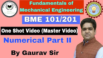 FME Numerical Part 2 | Mechanical by Gaurav sir I One Shot Revision Video