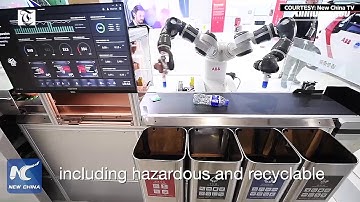 A garbage-sorting robot makes its debut at CIIE