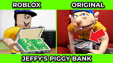 SML Movie vs SML ROBLOX: Jeffy's Piggy Bank ! Side by Side