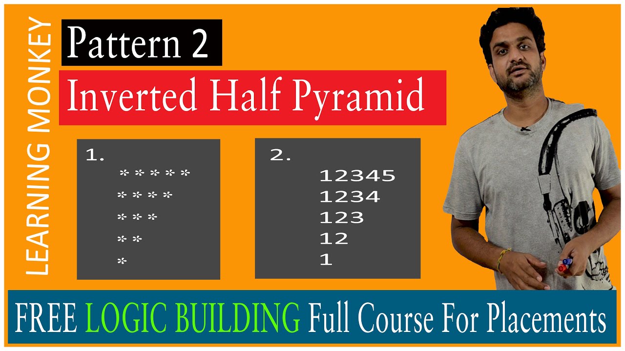 Pattern 2 Inverted Half Pyramid || Program 30 || Logic Building ...