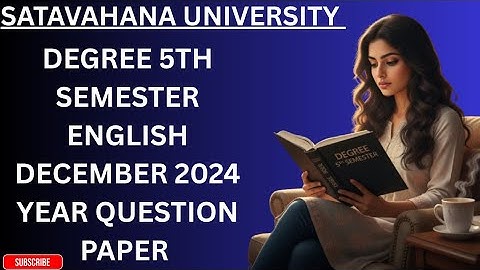 5th Sem English December 2024 year question paper Satavahana University||BSC,B.com,BBA,B.A||