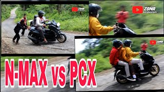 YAMAHA N-max VS HONDA PCX l jalur BAWANG-DIENG l tanjakan krakalan @zonachannel87