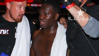 Deji is visibly upset while walking backstage after loosing to Vinnie Hacker at YouTube VS TikTok News