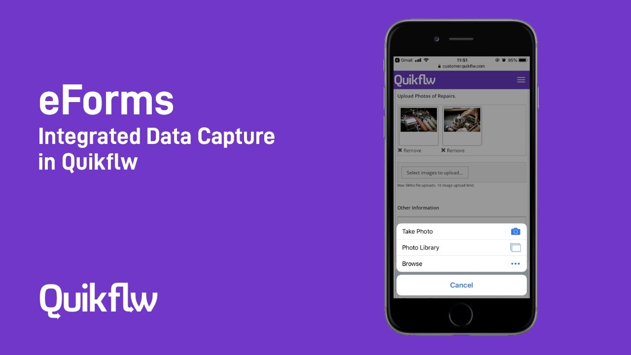 eForms Integrated Data Capture in Zigaflow (Quikflw) - YouTube