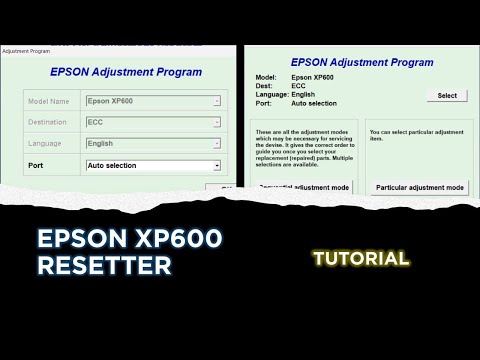 How to Reset Epson XP600 with Resetter