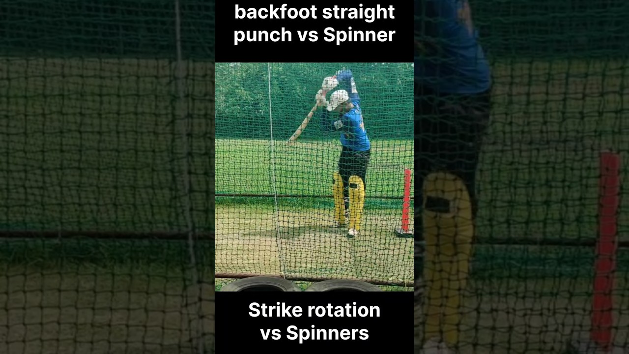 backfoot straight punch vs Spinner. Effective way of strike rotation with vertical bat. no risk