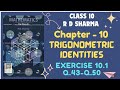 RD Sharma Solutions 2025 || Class 10 Maths || Chapter 10 Trigonometic Identities Exercise 10.1
