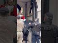 A tense moment as the King’s horse gets spooked ,quickly calmed by a police officer and a soldier