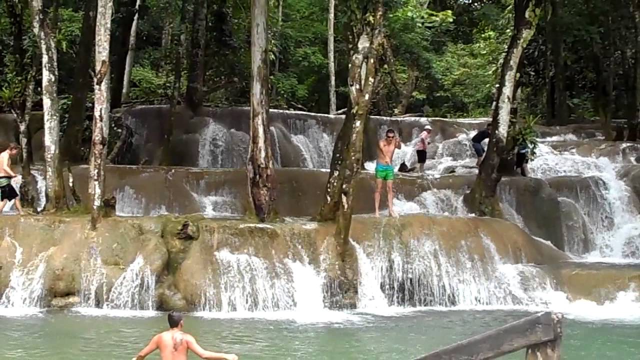 Rope swing in waterfall YouTube