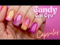 Une pose capsules avec ccurve et effet cat eye colorcandy cat eye nails 