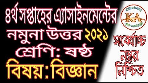 Class 6 Science Assignment Solution 4th Week 2021 | ষষ্ঠ শ্রেণির বিজ্ঞান এ্যাসাইনমন্টের উত্তর 2021 |