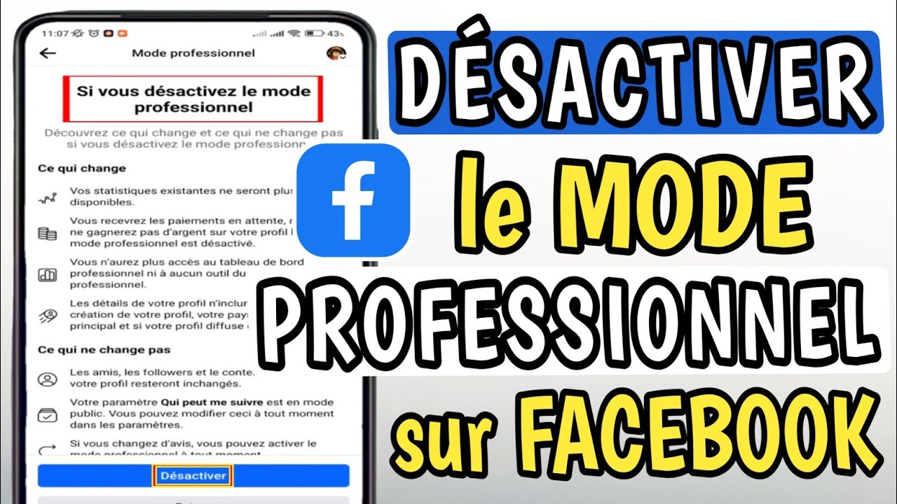 comment desactiver mode professionnel facebook - desactiver mode professionnel facebook