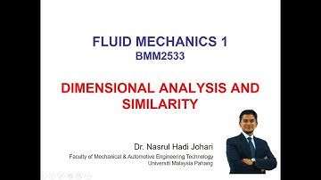 Dimensional Analysis and Similarity_Online Lecture (Part 1)
