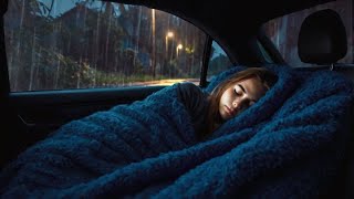 Sleep Instantly with Sound Rain & Terrible Thunder at Night - Heavy Rain on Car & for Insomnia,ASMR