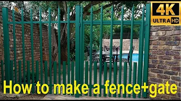 How to make a small steel palisade fence and gate  - detailed