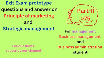 Management Exit exam with answer part-II /Afaan Oromotiin #Business management