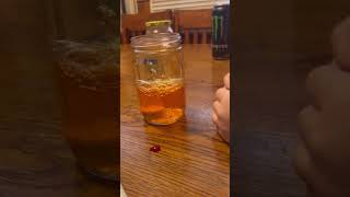 50/50 Oil - Water, drop in a alka seltzer and watch what happened!