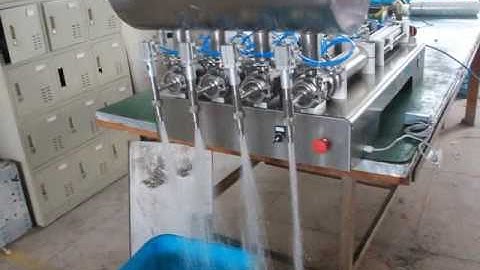 Semi automatic 4 nozzles paste and liquid filling machine