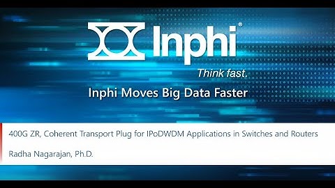 400G ZR, Coherent Transport Plug for IPoDWDM Applications in Switches and Routers