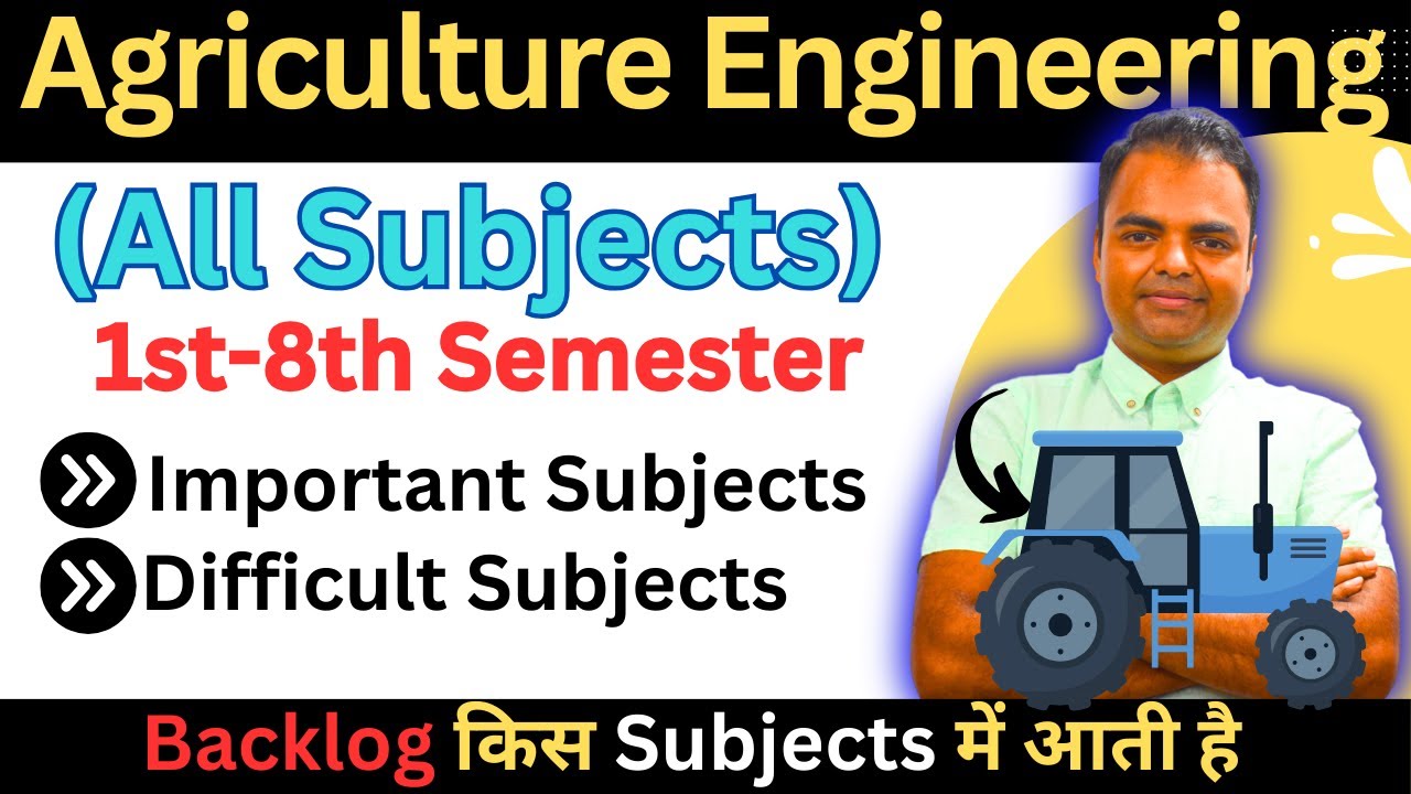 BTech Agriculture Engineering Subjects Syllabus- 1st Year Semester to ...