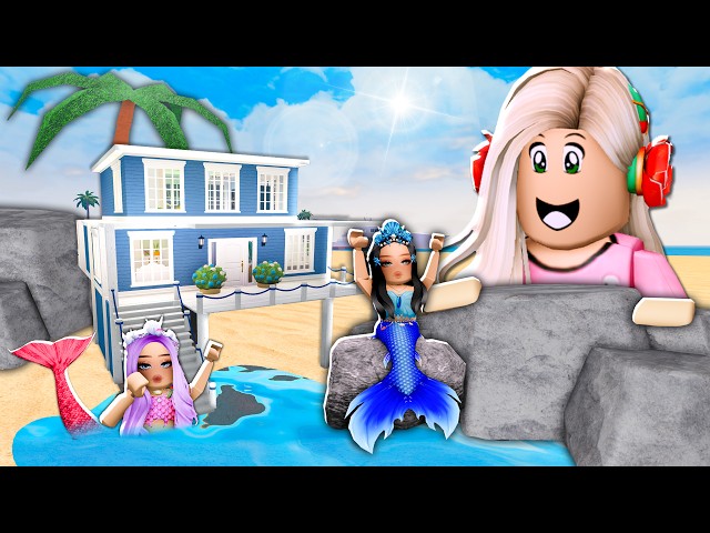 I Built A SECRET BEACH HOUSE To Help SAVE MERMAIDS! (Roblox) class=