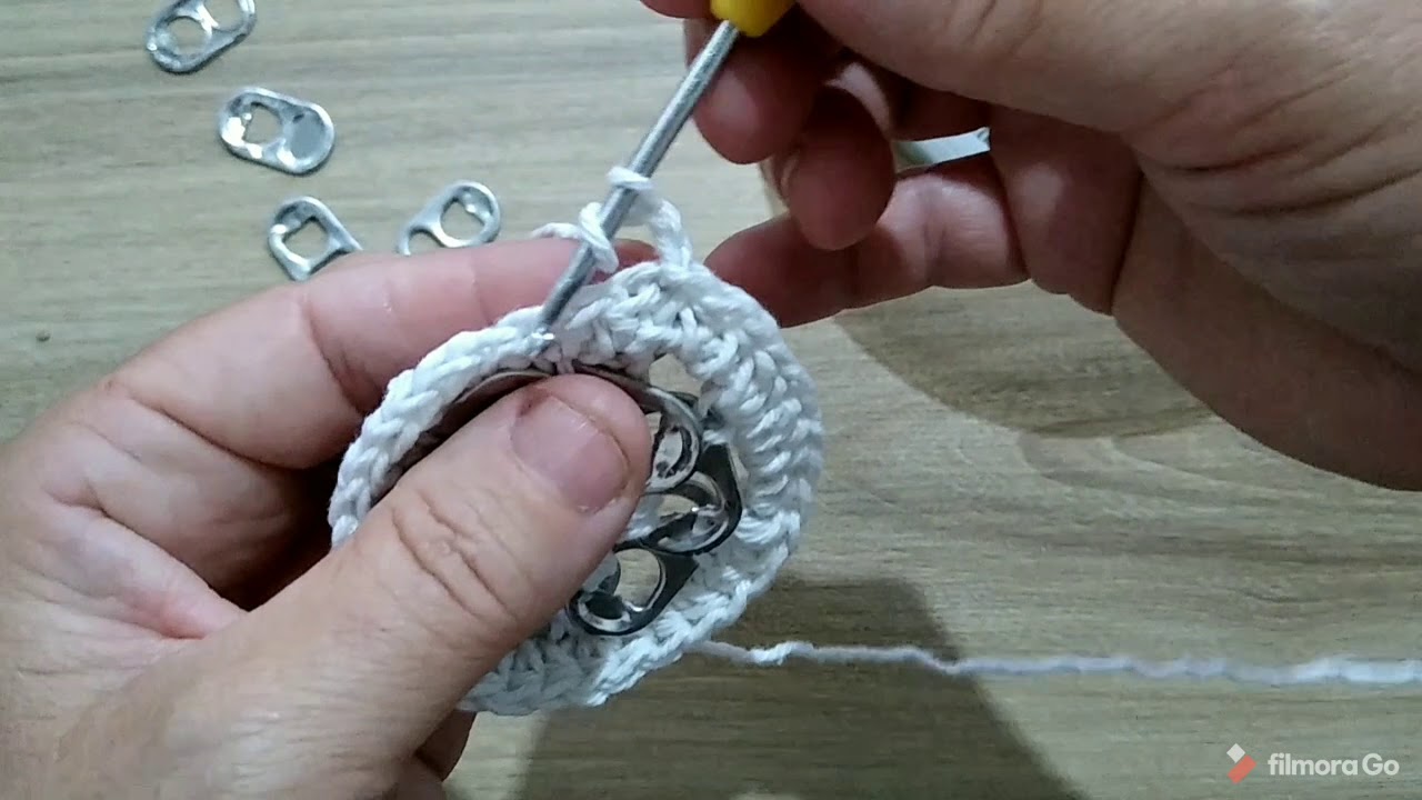 SUPLAST de crochê cm lacre de latinha parte 1/