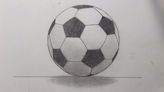 # No-50 # رسم || كيفية رسم كرة قدم سهلة || في كرة ثلاثية الأبعاد