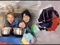 🏔❄️ Ultimate SNOW FORT - 24 Hour Challenge! ❄️☃️ - vlog e145