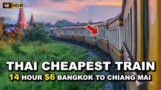 ?? 4K HDR | 14 Hour Journey from Bangkok to Chiang Mai by 3rd Class Thailand LOCAL TRAIN