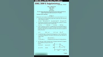 #physics Class 12 #question Papers 2082 2081& Supplementary #neb #exam code 1021B & D #shorts