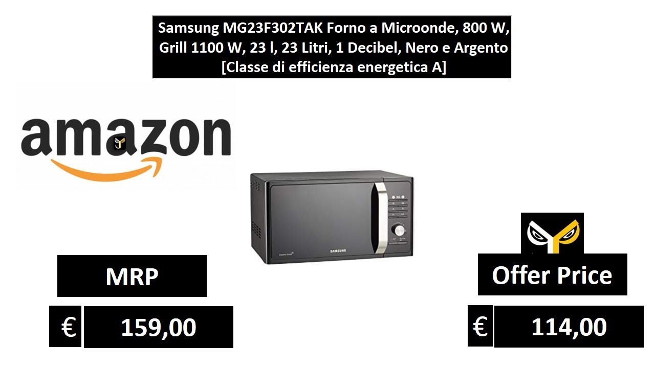 Samsung Forno a Microonde MG23F302TAK Healthy Cooking con Grill