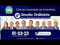  4ª SESSÃO ORDINÁRIA DO PRIMEIRO PERÍODO DAS ATIVIDADES LEGISLATIVAS DE 2023 -CÂMARA MUNICIPAL DE ANDORINHA