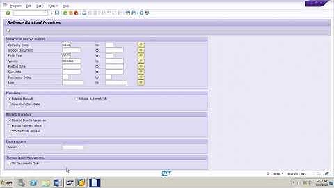 SAP MM Invoice verification Section A Overview of Releasing Blocked  Invoices