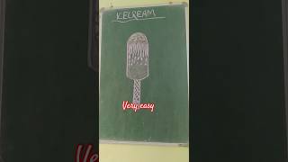 how to draw an ice-cream easy drawing trending youtubeshort blackboard ?