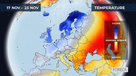 Monthly temperature forecast for Europe 12/11/2025