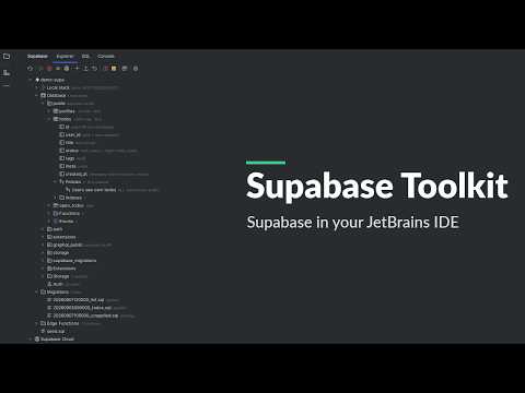 Supabase Toolkit for JetBrains IDEs – schema, RLS policies, data and SQL in the IDE