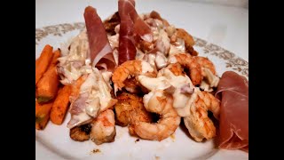 New Recipe Shrimps With Prosciutto Neue Rezepte Garnelen Mit Prosciutto