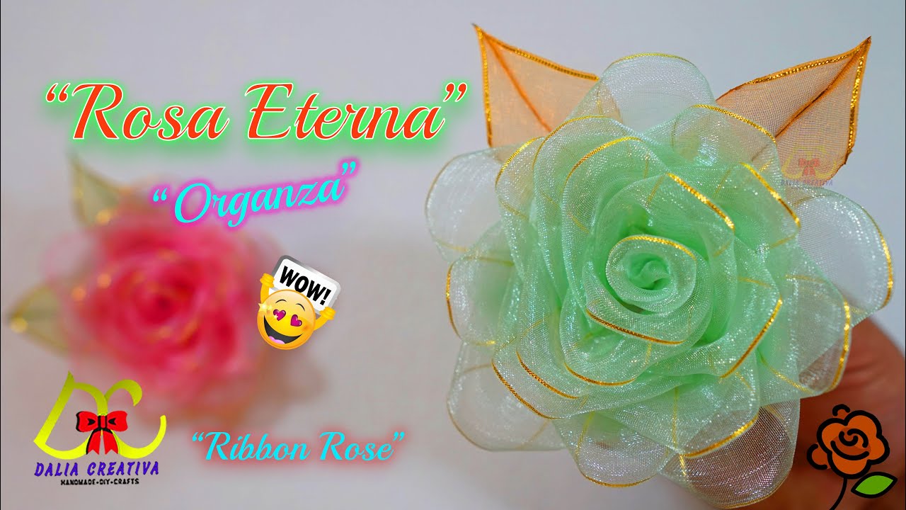 Como hacer ROSAS con listón de Organza🌹🧐🏵️. No creeras lo fácil de hacer  👍Petalos de Rosa listón., image size:1280x720
