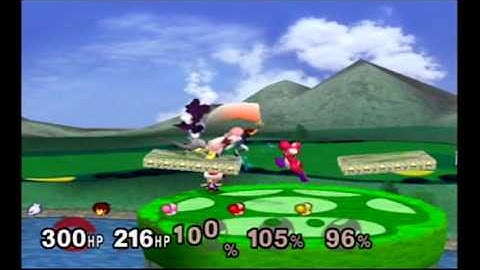 Super Smash Bros Melee Debug Menu Fun - Mewtwo and Roy - Stamina Mode - 1-1 Adventure Mode