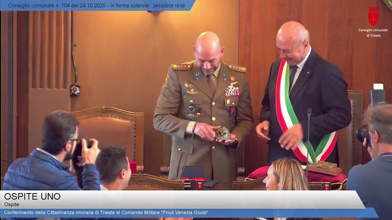 24 Ottobre 2025 - Live streaming del Consiglio Comunale di Trieste