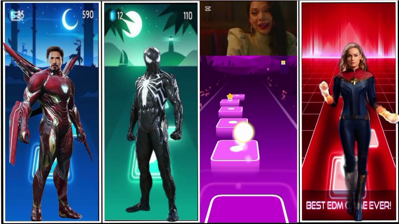 IRON MAN VS SPAYDERMAN VS SHE HULCK VS CAPITAN MARVEL VS TILES HOP