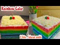 Rainbow cake/ Bolukukus pelangi, 2 Telur & Takaran sendok, Lembut dan enak