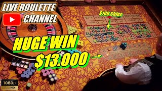 🔴 LIVE ROULETTE |🚨 HUGE WIN 💲13.000 In Las Vegas Casino 🎰 $100 Chips Inside Session ✅ 2024-03-30