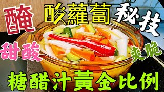 職人吹水〉酸蘿蔔 糖醋汁黃金比例 私房四色 醃菜 酸青瓜 酸甘筍 鹹酸菜 味菜 網上首次毫無保留披露 記得保存和分享