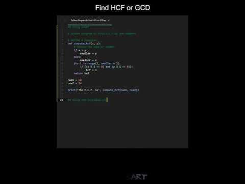 Find HCF or GCD in Python | Python Examples | Python Coding Tutorial ...