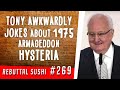 Tony Morris awkwardly jokes about 1975 armageddon hysteria