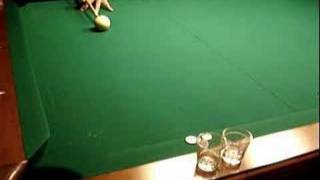 Fun Pool Trick Shot 2 quarters 2 shot glass